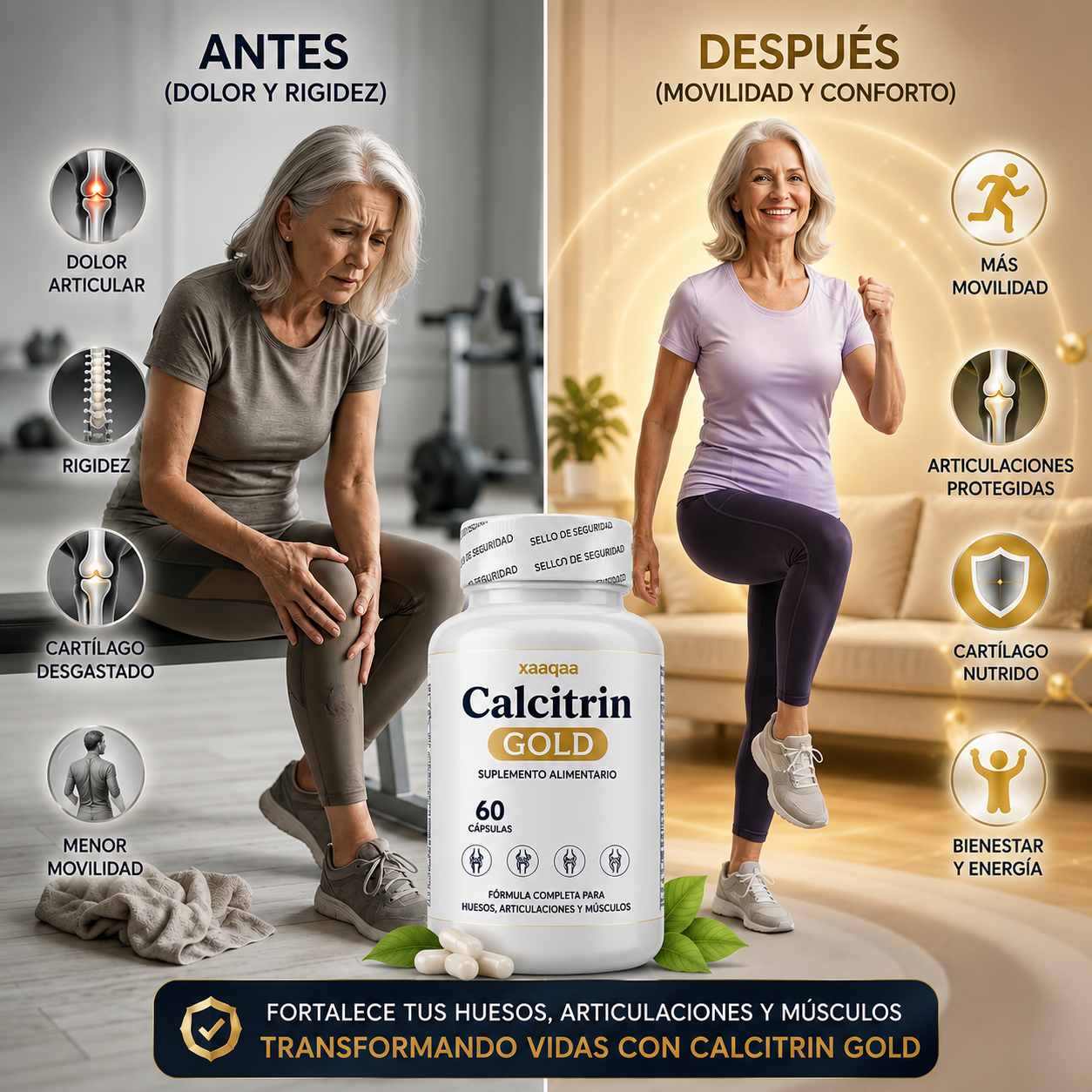 💛 CALCITRIN GOLD - Nutrición Completa para tus Huesos, Articulaciones y Músculos