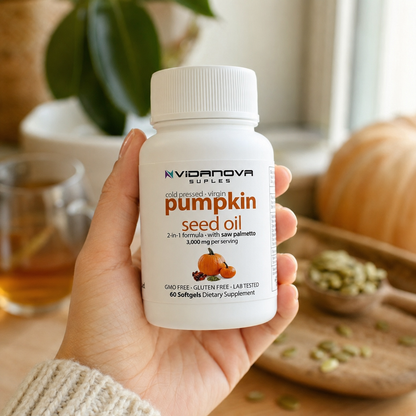 Pumpkin Seed Oil + Saw Palmetto - Salud de la Próstata, Crecimiento Capilar y bienestar masculino.