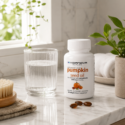 Pumpkin Seed Oil + Saw Palmetto - Salud de la Próstata, Crecimiento Capilar y bienestar masculino.