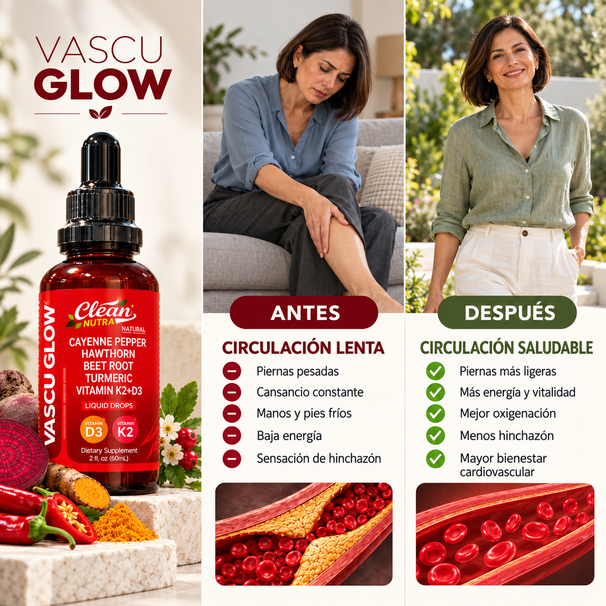 Vascu Glow Gotas – Circulación, Energía y Vitalidad Diaria