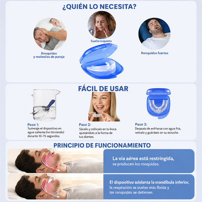 😴Placa Anti Bruxismo y Ronquido -  Duerme Mejor Desde La Primera Noche
