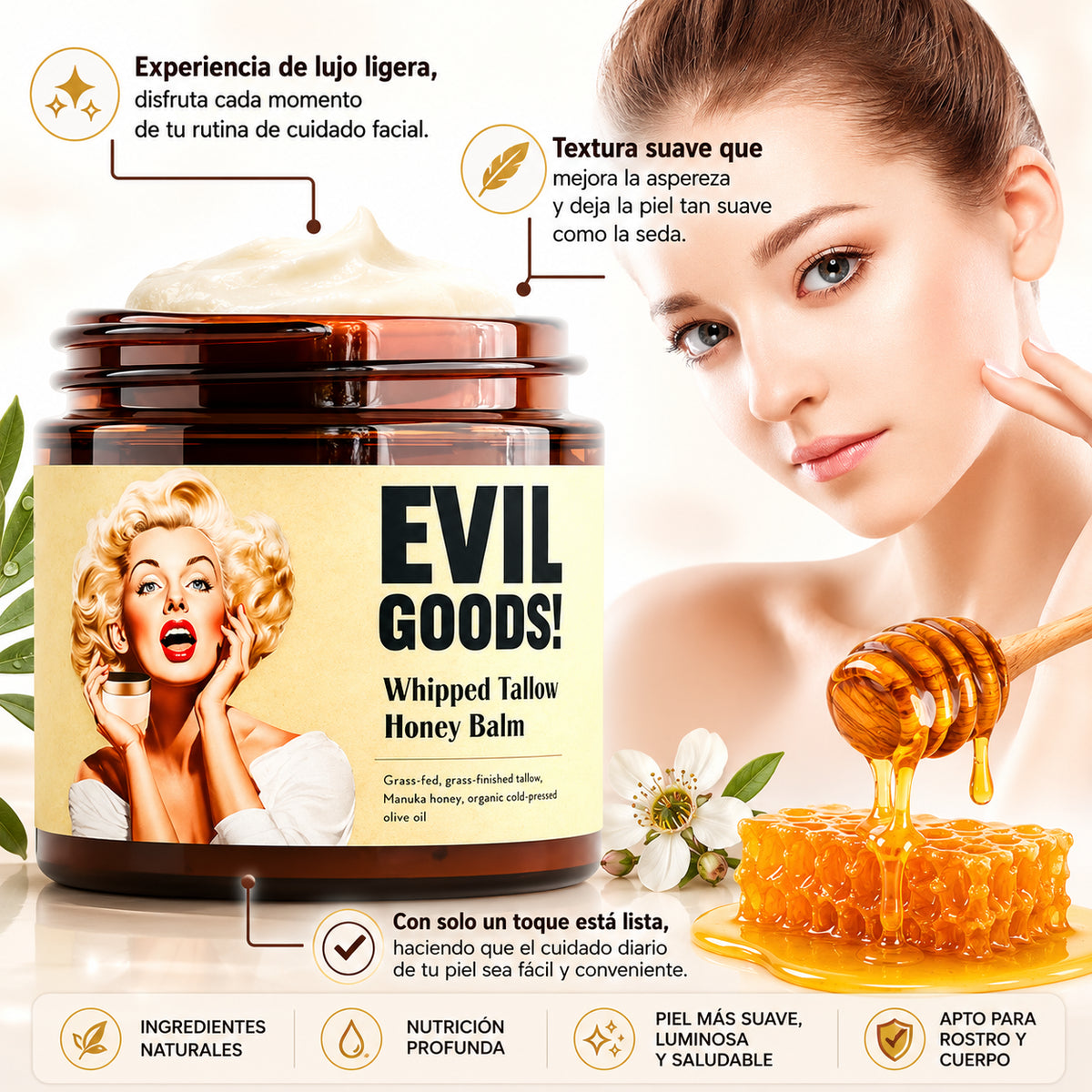 Bálsamo Facial  de Sebo y Miel de Manuka